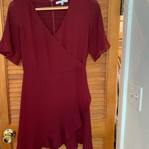 Faux wrap dress size S burgundy